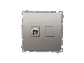 SIMON BASIC Gniazdo antenowe typu "F" pojedyncze (moduł) satynowy BMAF1.01/29 KONTAKT SIMON