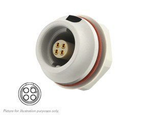 Złącze wielostykowe przemysłowe 4-pinowe Montaż przedni Gniazdo Souriau Sunbank by Eaton