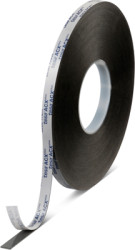 High-efficiency adhesive tape, 12 x 1 mm, double sided, foamed acrylate, black, 25 m, 07074-00009-22