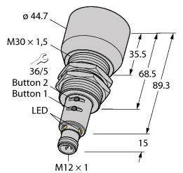 Przycisk refleksyjny, ultradźwękowy Turck 1610049 1 szt.