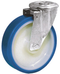 Koło samonastawne średnica kabla 100mm Otwór na śrubę LAG 200kg wysokość całkowita 129mm