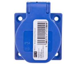 Gniazdo tablicowe 10/16A 2P+Z 230V schuko niebieskie IP44 1050-0bs