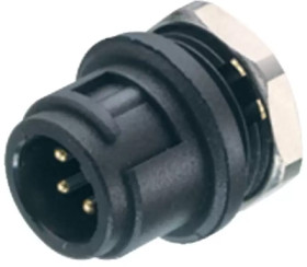 Panel plug, 3 pole, solder connection, bayonet locking, straight, 09 0977 00 03