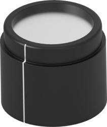 Button, cylindrical, Ø 18.8 mm, (H) 14.2 mm, black, for rotary switch, 6-1437624-7