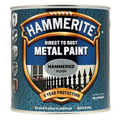Hammerite 5084801 Direct to Rust Hammered Finish Metal Paint Silver 2.5 Litre