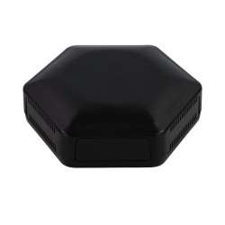 CamdenBoss CBHEX1-33-BK Hex-Box IoT Enclosure 3 Solid Panels and 3 Vented Black
