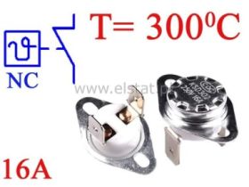 Termostat bimetaliczny 16A 250VAC 300°C pionowy NC