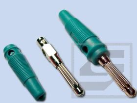 Wtyczka bananowa A-2018D-zielona 4mm;25.413.4;niklowana;32A/60V