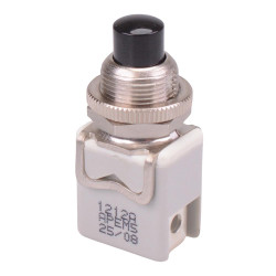 1212A2 APEM On-(Off) Black Momentary Push Button Switch SPST-NC 8A