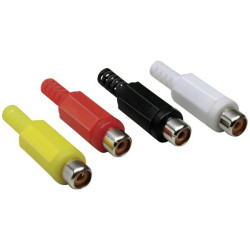 TruComponents 202743 RCA connector Socket, straight,Pins:2 Black