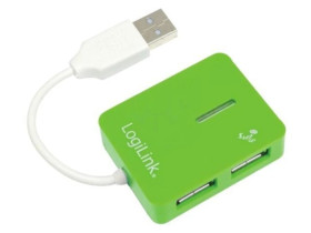 UA0138 Hub USB, USB A gniazdo x4, USB A wtyk, USB 2.0, PnP, zielony
