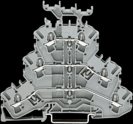 2002-3231 Triple-deck feed-through terminal, up to 2.5 mm², grey