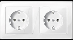 M-Smart double socket outlet, pw glossy