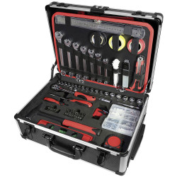 Br&#xFC;der Mannesmann M29076 Tool Box with 210 Tools &amp; Telescopic Handle