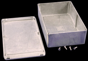 1590DFL Die-cast aluminium housing, 188 x 120 x 56 mm, flanged
