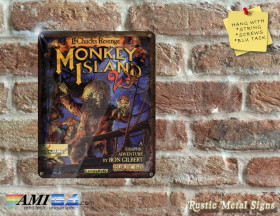 Monkey Island 2 Box Artwork from the Original Amiga Game - Metal Sign