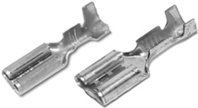 Uninsulated flat plug sleeve, 6.3 x 0.8 mm, 4.0 to 6.0 mm², AWG 12 to 10, brass, tin-plated, 3835A.67