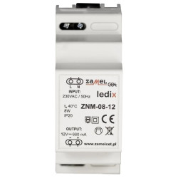 Zasilacz LED modułowy 12V DC 8W ZNM-08-12 LDX10000016