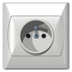 Akcent, gniazdko pojedyncze, z uziemieniem,