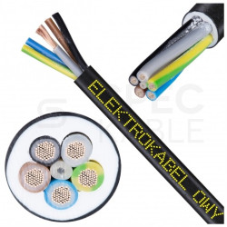 Kabel warsztatowy OWY / H05VV-F 5x1mm2 czarny 300/500V giętki linka Elektrokabel