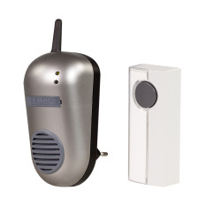 Dzwonek bezprzewodowy BULIK HERMETYCZNY 230V ZAŚ. 100m TYP: DRS-982K SUNDI SREBRNY