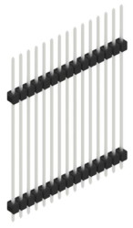 Pin header, 15 pole, pitch 2.54 mm, straight, black, SL1336515Z