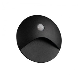Oprawa przyschodowa LED z czujnikiem okrągła EXIN LED PIR O B-WW 2.5W 220-240 AC 50lm kl.I IP65 ciepła 3000K czarny 39124