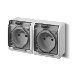 HERMES Gniazdo podwójne hermetyczne IP44 GNT 2x2P+Z (0322-01)