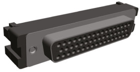 Złącze D-Sub 50-pinowe Żeński Kąt Proste Montaż na kablu raster 2.76mm Złoto na niklu