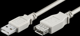 68621 USB 2.0 extension, A connector to A socket, approx. 30 cm