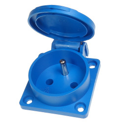 Gniazdo elekt. tablicowe 2P+Z ni niebieskie IP54