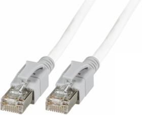 Patch cable with illuminated plugs, RJ45 plug, straight to RJ45 plug, straight, Cat 6A, S/FTP, LSZH, 1 m, white, DCK1001WS.1,0