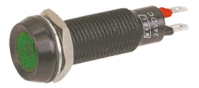 Lampka kontrolna do montażu panelowego 24 → 28V dc, zielona 8.1mm LED Czarny Końcówka lutownicza Marl