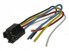 Gniazdo przekaźnika; NVF4; z przewodem; czarny