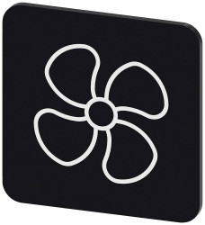 Tabliczka opisowa Siemens 3SU1900-0AF16-0RV0 (S x W) 22 mm x 22 mm symbol wentylatora 10 szt.