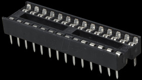 IC socket, 28-pin, double spring contact