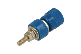 Gniazdo laboratoryjne; 4mm; 24.828.5; M4; niebieski; 24A; 60V; 43,5mm; mosiądz niklowany; ABS; Amass; RoHS; 2.401