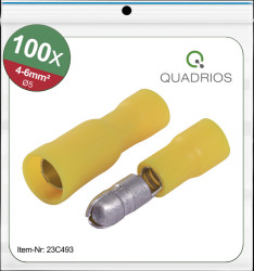 23C493 Rundstecker-hülsen 5 mm Set, 4 - 6 mm², gelb
