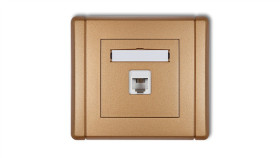 Flexi Gniazdo Telefoniczne Pojedyncze 1Xrj11, 4-Stykowe, Beznarzędziowe Złoty...