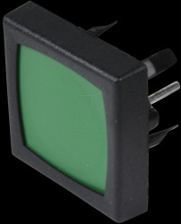 1241.1100.7095 Pushbutton, front mounting, 1-pin, square, green