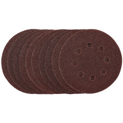 Draper 54392 Punched Sanding Discs, 125mm, Hook &amp; Loop, 40 Grit, (Pack of 10)