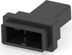 Plug housing, 2 pole, pitch 6.35 mm, straight, black, 1-1747414-2