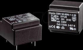 BV2020158 Hahn Printtransformator, BV202, EE20/10, 0,5VA, 230V, 2x9V, 2x28