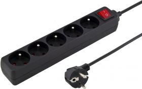 Listwa antyprzepiÄciowa 5 gniazd 1,5m czarna