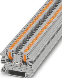 Through terminal block, push-in connection, 0.14-4.0 mm², 1 pole, 24 A, 8 kV, gray, 1078960