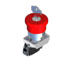 Mushroom pushbutton with latch