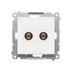 Simon 55 Gniazdo głośnikowe pojedyncze (moduł). Przekrój przewodów dla wyjścia do 6 mm2 Biały mat TGL.01/111