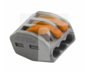 Szybkozłączka 3x 0,08-4,0mm2 uniwersalna (na drut / na linkę) 400V/32A ORYGINALNA woreczek 10szt. 222-413