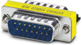 Gender changer, D-Sub plug, 15 pole to D-Sub plug, 15 pole, straight, 1652677