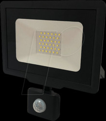 5950 LED floodlight, 50 W, 4000 lm, 6000 K, IP65, black, with sensor